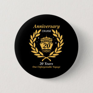 Anniversary Cruise 20 Years Wedding Celebration 20 6 Cm Round Badge