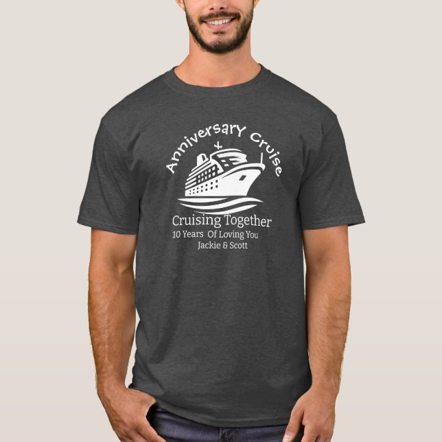   Anniversary Cruise Gray Personalize T-Shirt (Front)