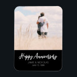Anniversary custom photo modern stylish wedding magnet<br><div class="desc">Anniversary wedding with stylish font and timeless design.  An anniversary to remember forever.</div>