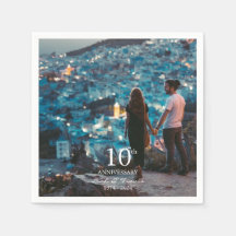 Anniversary custom photo wedding chic white font