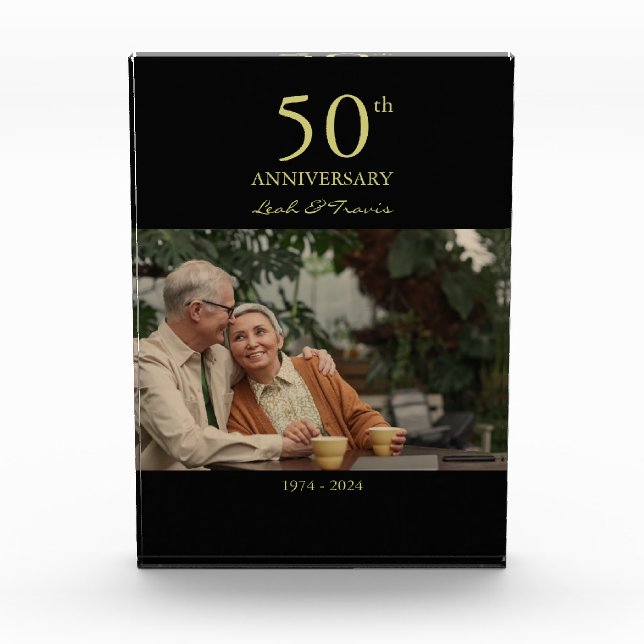 Anniversary custom photo wedding modern block (Front)