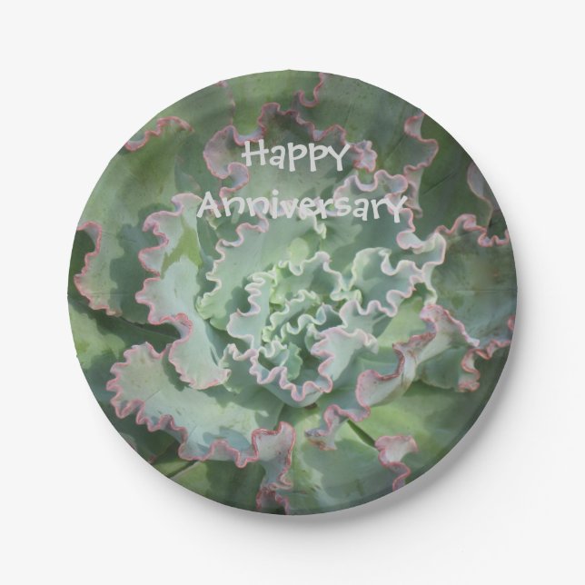 Anniversary Echeveria Paper Plate (Front)