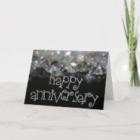 Anniversary Elegant Black Silver Shiny Diamonds