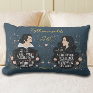 Anniversary Elegant Monogram Fairytale Quote Lumbar Cushion