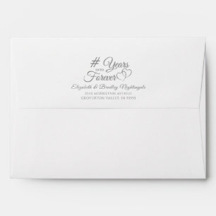 Anniversary Elegant Silver YEARS INTO FOREVER Envelope
