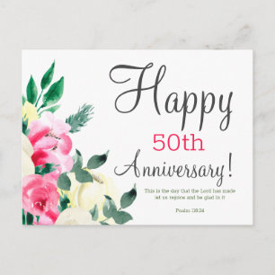 Anniversary Floral Bible Verse Postcard