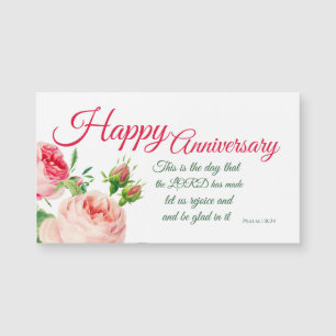 Anniversary Floral Psalm 118:24 Magnet