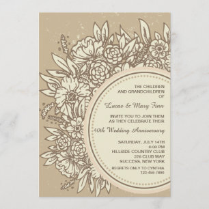 Anniversary Flowers Invitation