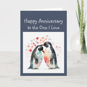  Anniversary Forever Love & Friend Penguin Birds Card