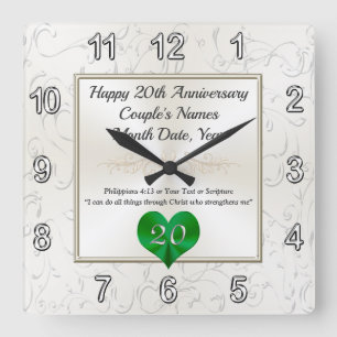 Anniversary Gifts for 20 Years of Marriage, Clock