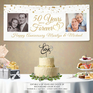 Anniversary Gold 2 Photos YEARS INTO FOREVER Banner