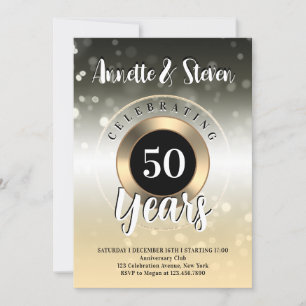 Anniversary golden tone classy Invitation