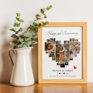 ANNIVERSARY HEART COLLAGE POSTER AND PRINT