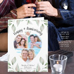 Anniversary Heart Shaped Photo Collage Greenery Card<br><div class="desc">Celebrate any year anniversary (or any occasion or event) with photo memories in a unique heart-shaped photo collage with 3 pictures on the front (and 2 photos inside). The sample shown is for any year anniversary and all text is editable to customise and personalise for a unique and memorable keepsake...</div>