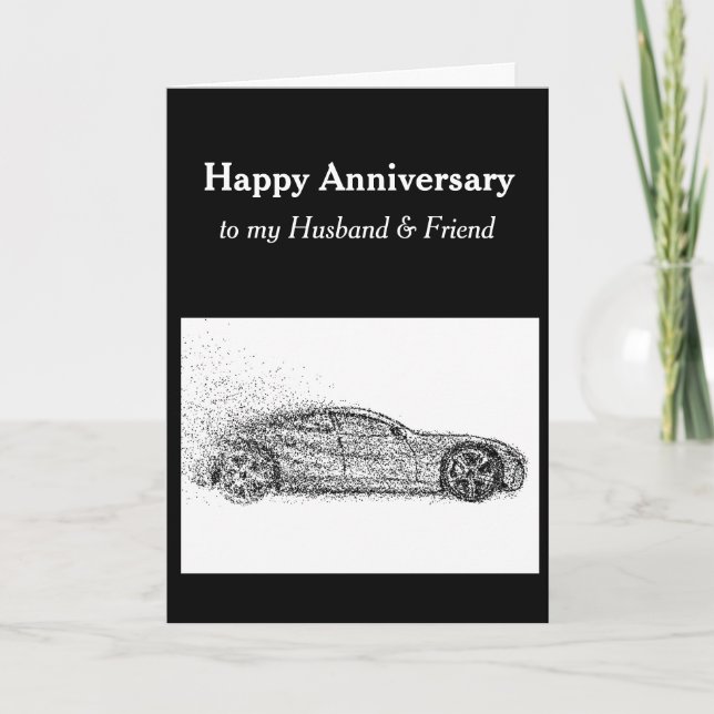 Anniversary Husband Friend Sports Car Automobile C Card (Front)