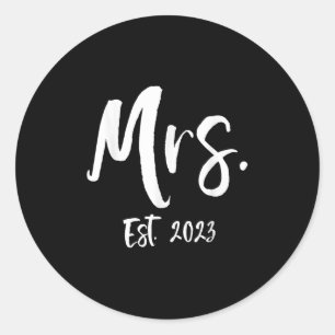 Anniversary Idea Gift For Wife From Husband Mrs. E Classic Round Sticker