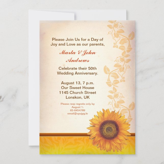 anniversary invitations (Front)