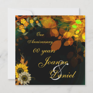Anniversary Invite Sunflowers Autumn Flowers