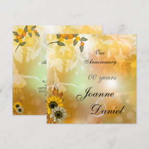Anniversary Invite Sunflowers Autumn Flowers 2