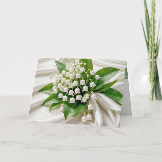 Anniversary Lily of the Valley Bouquet Card (Front)