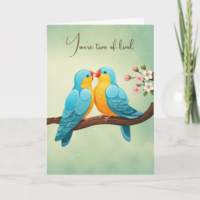 Anniversary Love Birds Card (Front)