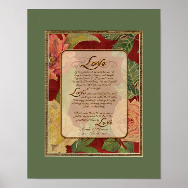 Anniversary, Love Chapter 1 Corinthians 13 Poster (Front)