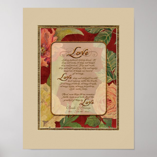 Anniversary, Love Chapter 1 Corinthians 13 Poster (Front)