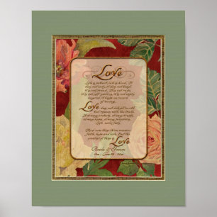Anniversary, Love Chapter 1 Corinthians 13 Poster