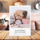 Anniversary Modern | Photo Love Kisses Stylish Card<br><div class="desc">Simple, stylish custom photo Anniversary card with modern minimalist typography and a simple white border. The photo and text can easily be personalised for a design as unique as your loved one! The image shown is for illustration purposes only to be replaced with your own photo. The placeholder image is...</div>