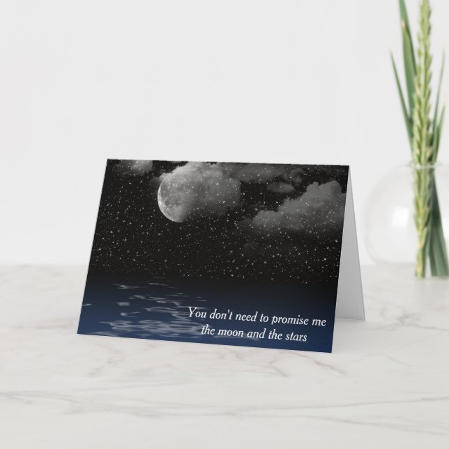 Anniversary Moon And Stars Card (Front)