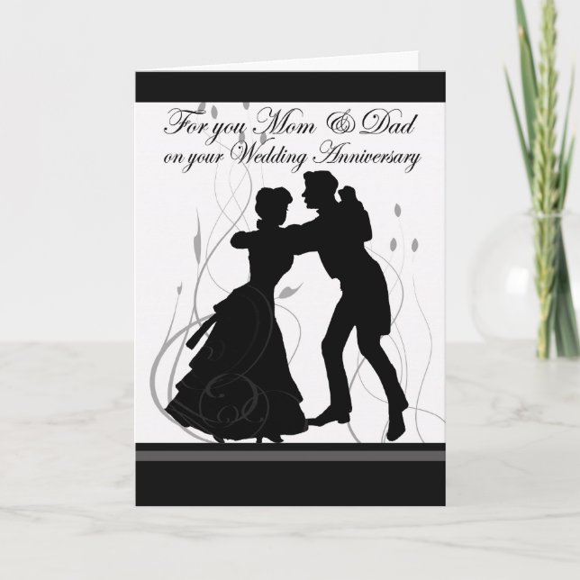 Anniversary Mum & Dad Dancing Couple Card (Front)