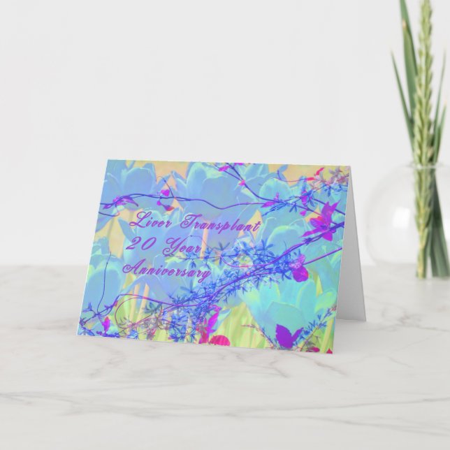 Anniversary of Liver Transplant, 20 Year Card (Front)