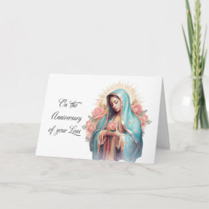 Anniversary of Loss Blessed Virgin Mary Card