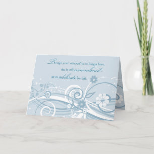 Anniversary of Loss of Aunt Blue Swirls Card