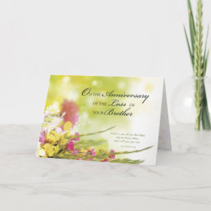 Anniversary of Loss of Brother, Death, Flowers Card