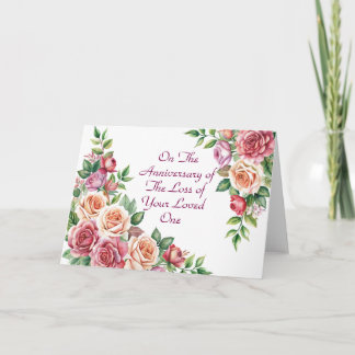Anniversary of Loss of Loved One’s Death, Flowers Card