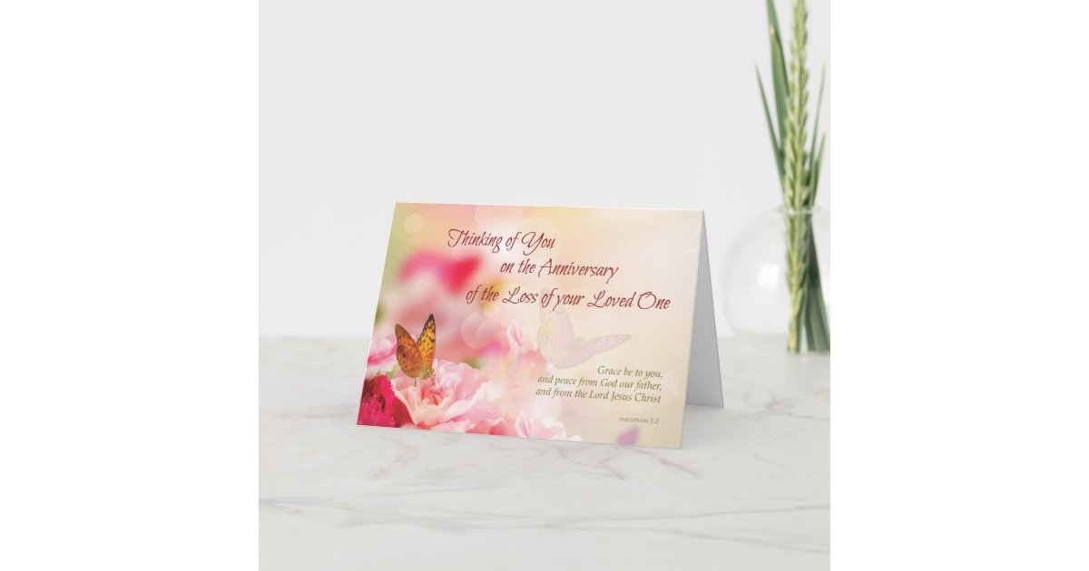 Anniversary of Loss of Loved One's Death, Flowers Card ...