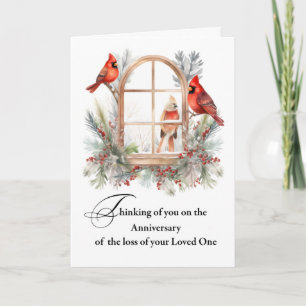 Anniversary of Loss of Loved One Winter Cardinal Card