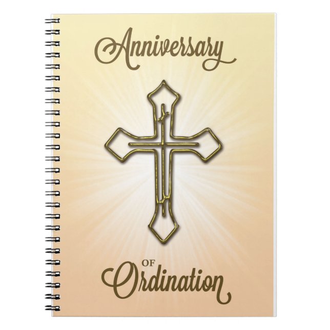 Anniversary of Ordination,  Cross on Starburst Notebook (Front)