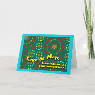 Anniversary on Cinco de Mayo, Colourful Mosaic Card