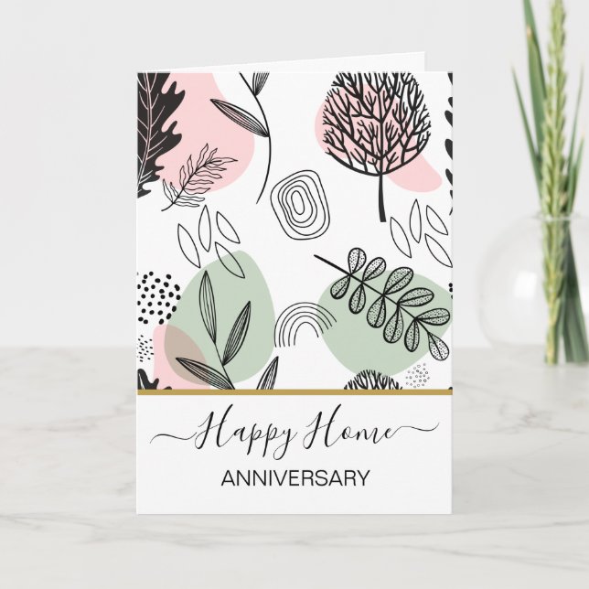 Anniversary on your new home real estate agent car card (Front)