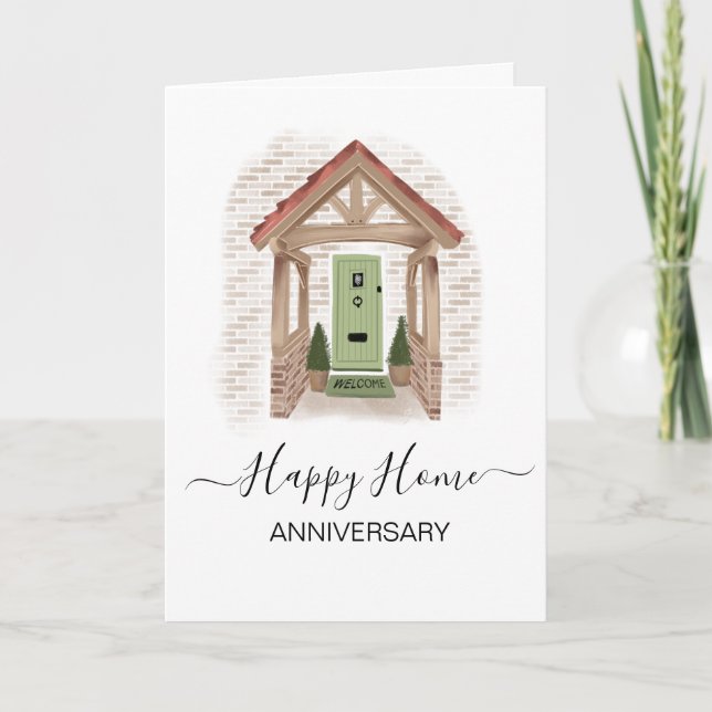 Anniversary on your new home real estate agent car card (Front)