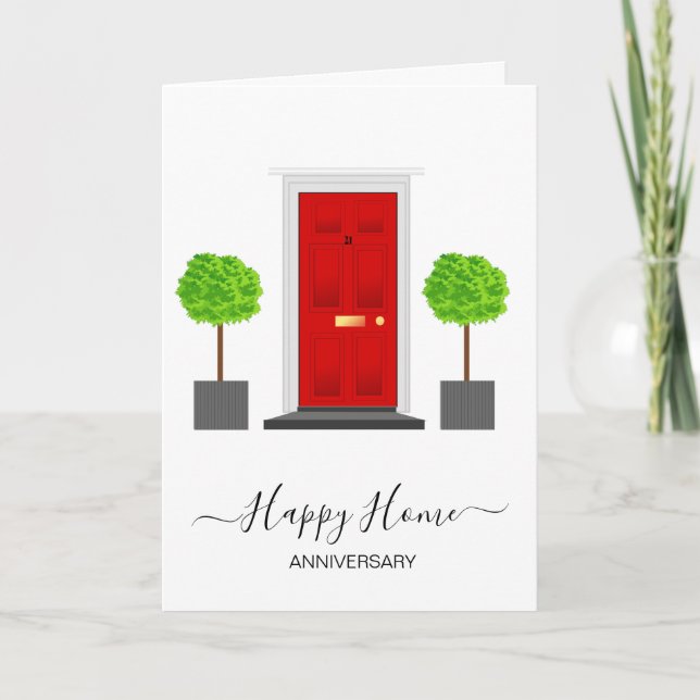 anniversary on your new home real estate agent card (Front)