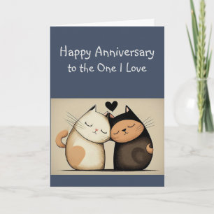 Anniversary One I Love Cuddling Cats Animals  Card