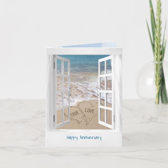 Anniversary Open Beach Window Card (Front)