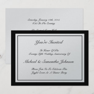 Anniversary Party Classic Invitation Silver
