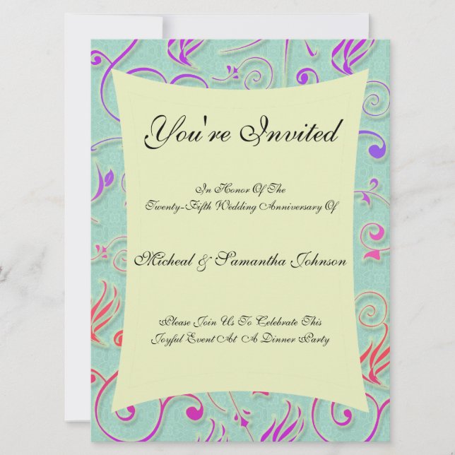 Anniversary Party Festive Confetti Invitation (Front)