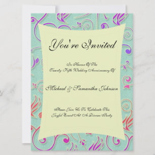 Anniversary Party Festive Confetti Invitation