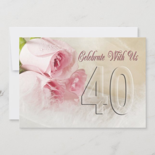 Anniversary party invitation for 40 years (Front)