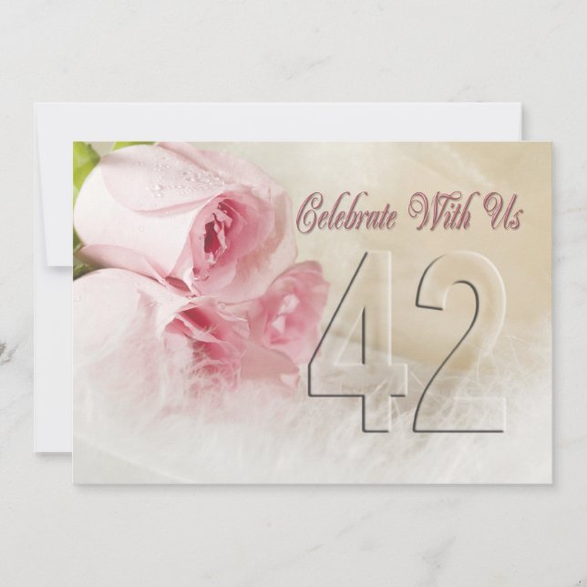 Anniversary party invitation for 42 years (Front)